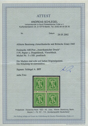 5 Pf. AM-Post 1945, amerikanischer Druck, Papier "z", postfrischer ...